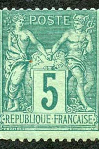 France SG282 1876 5c green U/M
