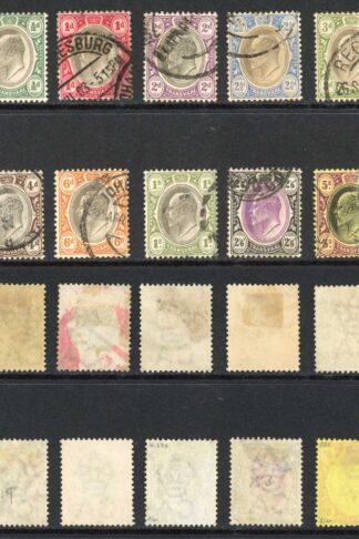 Transvaal SG244/54 1902-03 KEVII Part Set of 10 Used