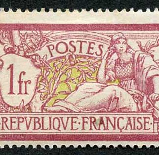 France SG306 1900 1F Red and Green Fresh M/M