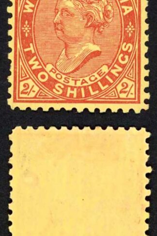 Western Australia SG134 2/- Brown-red/yellow wmk V over Crown Perf 11 M/M