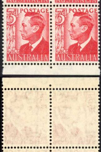 Australia SG235/CW49d 1951 3d Scarlet Block of 18 from Booklet Panes U/M