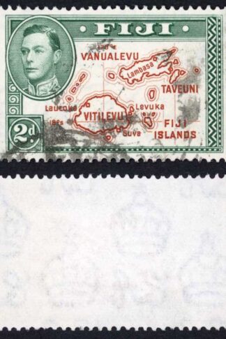 Fiji SG253a 1938 KGVI 2d Die 1 Variety Extra Line fine used