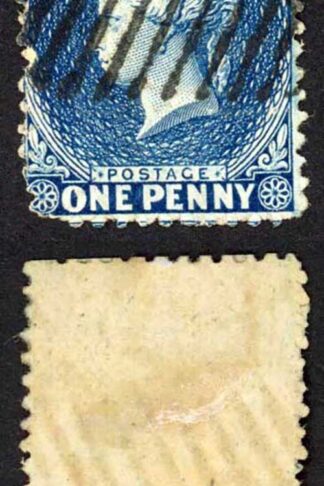 Ceylon SG63b 1d Deep Blue Wmk Crown CC Used