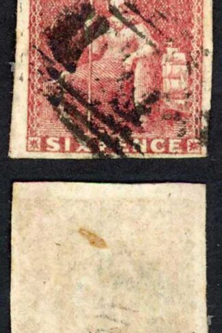 Barbados SG11 6d Pale rose-red 4 margins Cat 120 pounds
