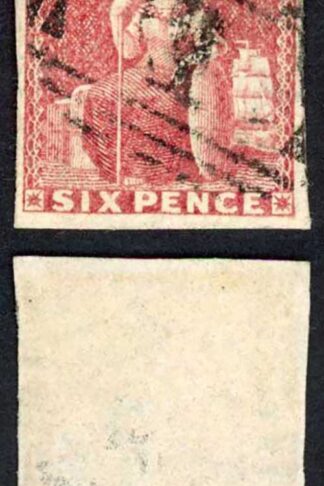 Barbados SG11 6d Pale rose-red 4 margins Cat 120 pounds