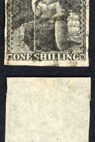Barbados SG12a 1/- Black 4 margins Cat 70 pounds