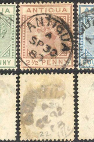 Antigua SG21/3 Set of 3 Wmk Crown CA Perf 14 Cat 88 pounds