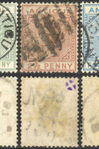 Antigua SG21/3 Set of 3 Wmk Crown CA Perf 14 Cat 88 pounds