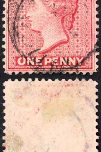 Antigua SG26 1d Rose Wmk Crown CA Perf 14 CDS used Cat 12 pounds