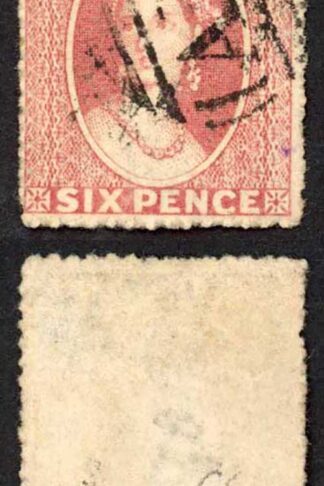 Grenada SG6 6d rose wmk Small Star Rough Perf 14 to 16 Cat 13 pounds