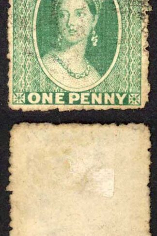 Grenada SG10 1d deep green wmk small star S/ways clean cut perf 15 Cat 50 pounds
