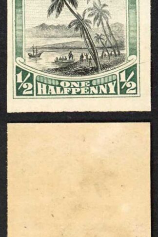 Cook Is 1920 Aitutaki 1/2d Imperf Pair on Gummed Paper (probably a Proof) M/M