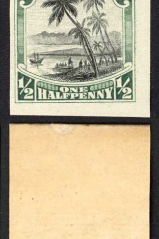 Cook Is 1920 Aitutaki 1/2d Imperf Pair on Gummed Paper (probably a Proof) M/M