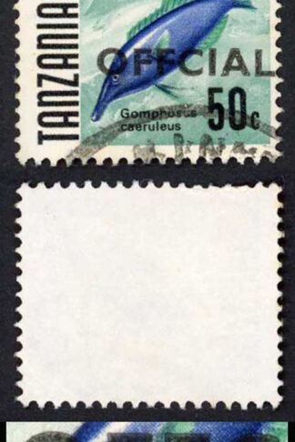 Tanzania SGO37a 50c Variety Missing first I in OFFICIAL (crease) Cat 100 pounds