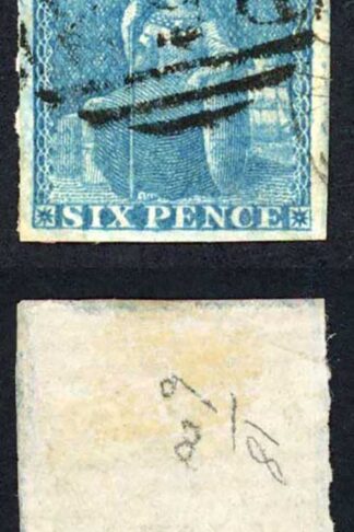 Mauritius SG32 6d Blue Four Margins