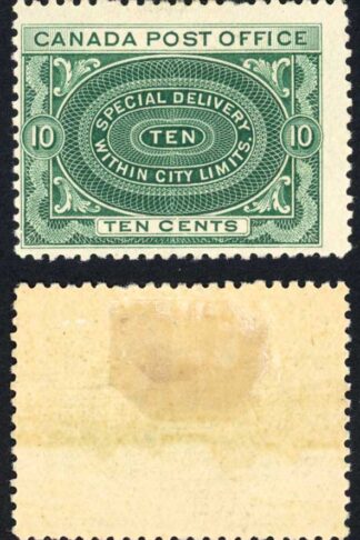 Canada SGS1 Special Delivery 10c Blue-green (Gum toned) M/M Cat 90 pounds