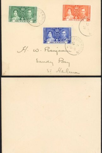Ascension SG35/7 Coronation on Cover to St Helena