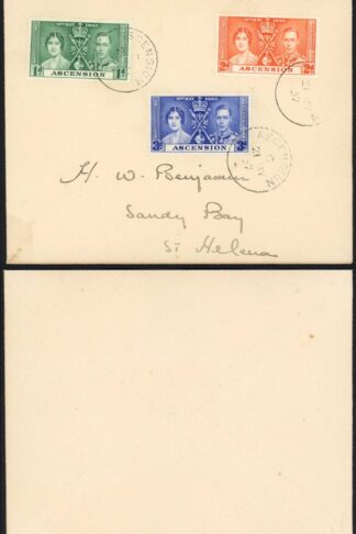 Ascension SG35/7 Coronation on Cover to St Helena
