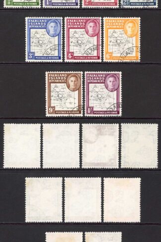 Falkland Is Deps SG G9/16 Thin Map Set of 9 Very Fine used