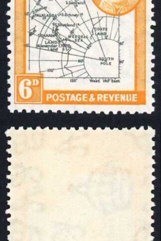 Falkland Is Deps SG G6e 6d Black and Ochre Fine U/M Cat 55 pounds