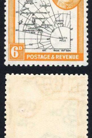 Falkland Is Deps SG G6e 6d Black and Ochre Fine U/M Cat 55 pounds