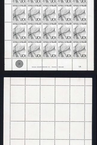 Malawi SG D22 10t Post Due Sheet of 50 Cat 200 pounds as singles