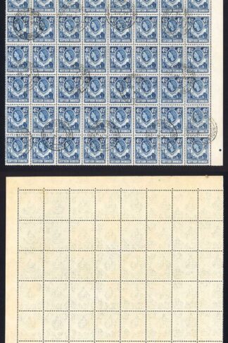 Northern Rhodesia SG67 4 1/2d Deep Blue Block of 48 cat 264++ pounds