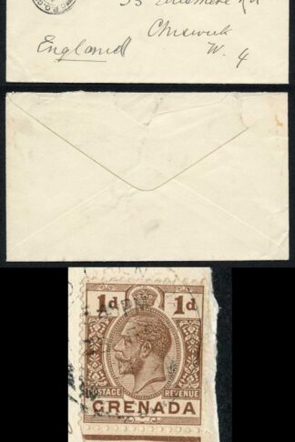 Grenada 1d Plate number example on Cover
