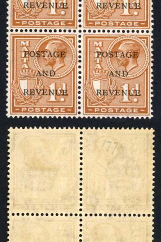 Malta SG177 1d chestnut M/M Block