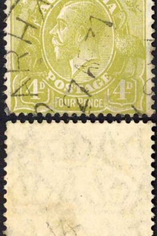 Australia SG91 4d yellow olive wmk 7 perf 14 fine used