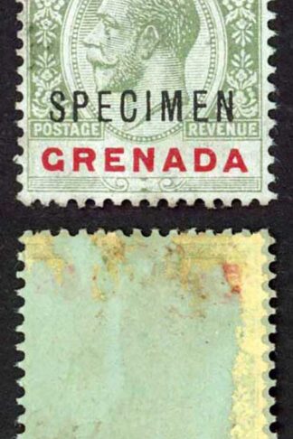 Grenada SG101 10/- Opt Specimen also with Gabon PO Cancel