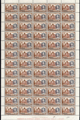 Tonga SG120 1962 Centenary 1d sheet of 60