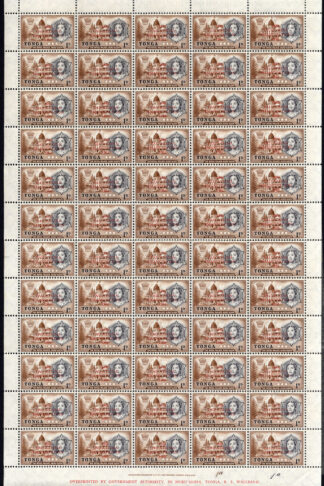 Tonga SG120 1962 Centenary 1d sheet of 60
