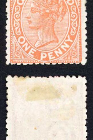 Queensland SG187vat 1d vermilion-red Variety line by O of one M/M