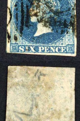 South Australia SG3 3d Deep Blue wmk Star (thin) Cat 170 pounds