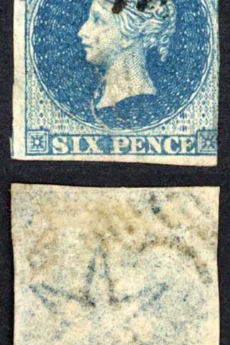 South Australia SG3 3d Deep Blue wmk Star (thin) Cat 170 pounds