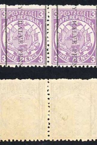 Transvaal SG192 halve penny on 3d M/M PAIR Cat 22+ pounds