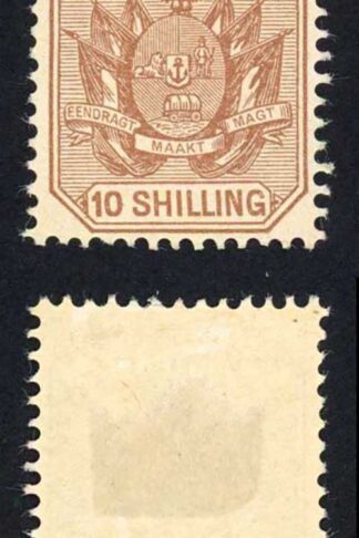 Transvaal SG212a 10/- Pale chestnut M/M (hinge remainders) Cat 24 pounds