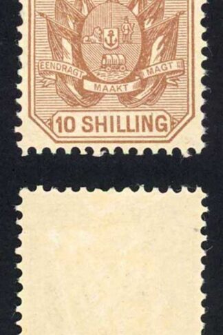 Transvaal SG212a 10/- Pale chestnut M/M (hinge remainders) Cat 24 pounds
