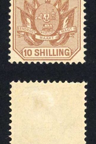 Transvaal SG212a 10/- Pale chestnut M/M (hinge remainders) Cat 24 pounds