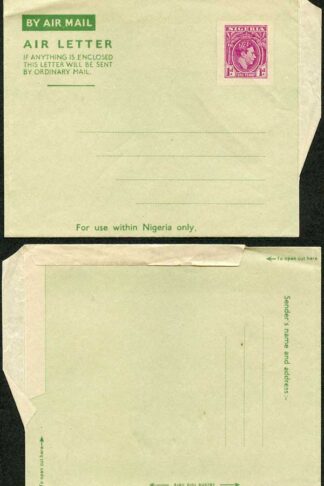 Nigeria KGVI 1d purple Lettersheet