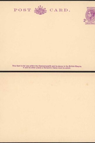 Australia KGVI 2d purple Post card
