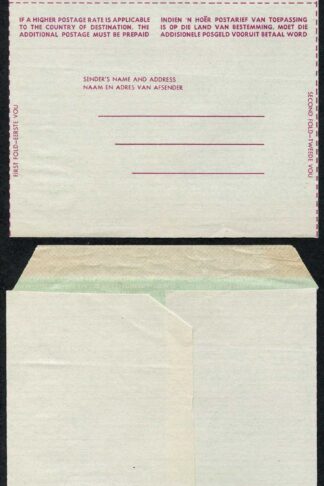 South Africa 1 1/2d Airmail Lettersheet