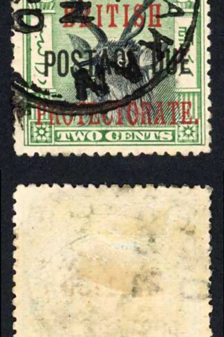 North Borneo SG D38a 2c opt Post Due in Centre of Perf 14.5-15 Lahad Dayu pmk