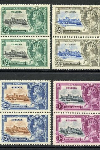 St Lucia 1935 Silver Jubilee SG109/12 in BLOCKS 2 x U/M (Gum Slightly brown)