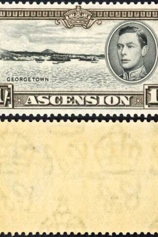 Ascension SG44 1/- Black and Sepia Perf 13.5 U/M