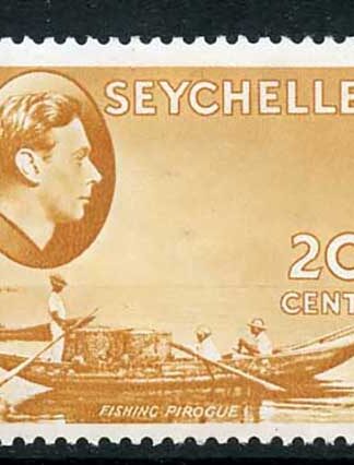 Seychelles SG140a 20c brown-ochre (Chalky) M/M