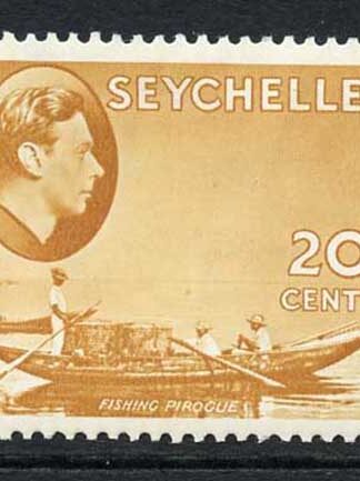 Seychelles SG140a 20c brown-ochre (Chalky) M/M