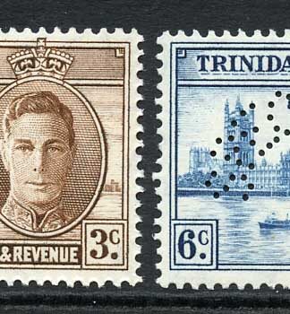 Trinidad and Tobago SG252s/8s 1946 Victory Perf SPECIMEN Fresh M/M FRESH Colour