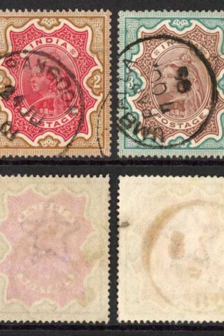India SG107/9 1895 Set of 4 (both 3r) Fine used